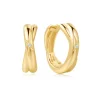 Ania Haie All Jmj & Branded Fashion Jewellery | Gold Cross Duo Huggies Earrings
