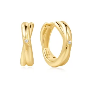 Ania Haie All Jmj & Branded Fashion Jewellery | Gold Cross Duo Huggies Earrings