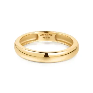 Ania Haie All Jmj & Branded Fashion Jewellery | Gold Plate Curve Dome Band Ring