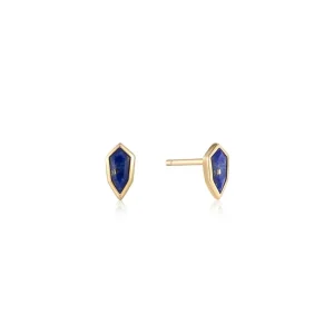 Ania Haie All Jmj & Branded Fashion Jewellery | Gold Plate Lapis Emblem Stud Earrings