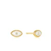 Ania Haie All Jmj & Branded Fashion Jewellery | Gold Plate Mother of Pearl Evil Eye Stud's