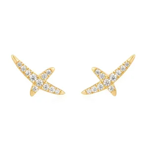 Ania Haie All Jmj & Branded Fashion Jewellery | Gold Plated Kiss CZ Pavé Stud Earrings