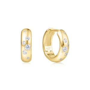 Ania Haie All Jmj & Branded Fashion Jewellery | Gold Small Sparkling CZ Huggie Hoop Earrings