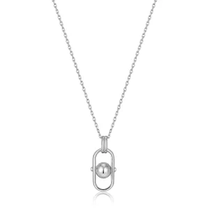 Ania Haie All Jmj & Branded Fashion Jewellery | Rhodium Plated Silver Orb Link Drop Pendant Necklace