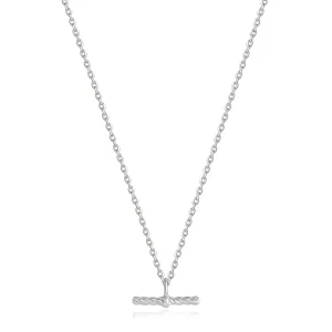 Ania Haie All Jmj & Branded Fashion Jewellery | Rhodium Plated Silver Rope T-Bar Necklace