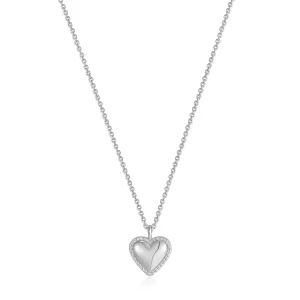 Ania Haie All Jmj & Branded Fashion Jewellery | Rhodium Plated Silver Rope Heart Necklace