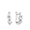Ania Haie All Jmj & Branded Fashion Jewellery | Rhodium Plated Clustered Huggie CZ Hoops