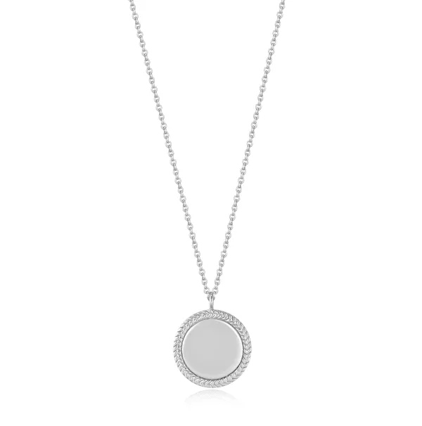 Ania Haie All Jmj & Branded Fashion Jewellery | Rhodium Plated Silver Rope Disc Necklace