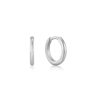 Ania Haie All Jmj & Branded Fashion Jewellery | Rhodium Plated Silver Huggie Hoop's