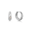 Ania Haie All Jmj & Branded Fashion Jewellery | Rhodium Plated Kyoto Opal & Starry CZ Hoop's