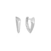 Ania Haie All Jmj & Branded Fashion Jewellery | Rhodium Plated Silver Arrow Huggie Hoop's