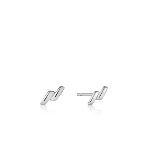 Ania Haie All Jmj & Branded Fashion Jewellery | Rhodium Plated Silver Smooth Twist Stud Earring's