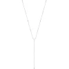 Ania Haie All Jmj & Branded Fashion Jewellery | Rhodium Plated Silver Sparkle Point Y CZ Lariat Necklace