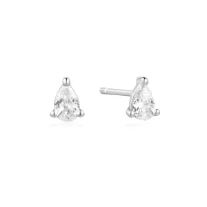 Ania Haie All Jmj & Branded Fashion Jewellery | Rhodium Plated Silver CZ Pear Studs