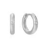 Ania Haie All Jmj & Branded Fashion Jewellery | Rhodium Plated Silver CZ Star Huggie Hoop Earring
