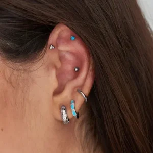 Ania Haie All Jmj & Branded Fashion Jewellery | Rhodium Plated Silver Triple Ball Single Stud Earring