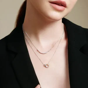 Ania Haie All Jmj & Branded Fashion Jewellery | Rhodium Plated Silver CZ Pavé Arc Necklace