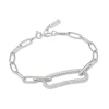Ania Haie All Jmj & Branded Fashion Jewellery | Rhoduim Plate Silver Chunky Chain Pavé CZ Bracelet