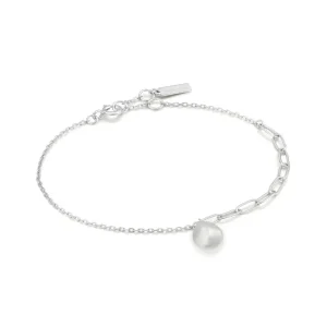 Ania Haie All Jmj & Branded Fashion Jewellery | Rhoduim Plated Silver Pearl Chunky Bracelet