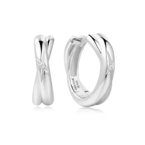 Ania Haie All Jmj & Branded Fashion Jewellery | Silver Cross Duo Huggies Earrings