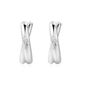 Ania Haie All Jmj & Branded Fashion Jewellery | Silver Cross Duo Huggies Earrings