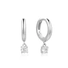 Ania Haie All Jmj & Branded Fashion Jewellery | Silver Drop CZ Solitaire Huggies