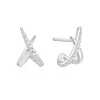 Ania Haie All Jmj & Branded Fashion Jewellery | Silver Polished Kiss CZ Pavé Stud Earrings