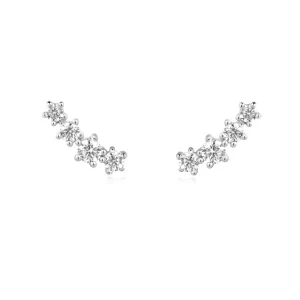 Ania Haie All Jmj & Branded Fashion Jewellery | Silver Round CZ Sparkle Climber Studs