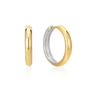 Ania Haie All Jmj & Branded Fashion Jewellery | Two Tone Silver & Gold Plate Hoop Earrings