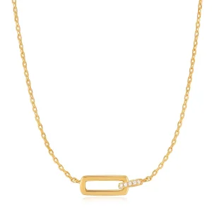 Ania Haie All Jmj & Branded Fashion Jewellery | Yellow Gold Plate Glam Interlocked Pendant CZ Necklace