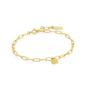 Ania Haie All Jmj & Branded Fashion Jewellery | Yellow Gold Plate Chunky Padlock CZ Bracelet