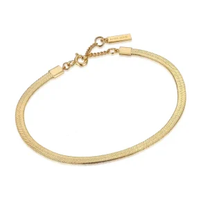 Ania Haie All Jmj & Branded Fashion Jewellery | Yellow Gold Plate Flat Snake Bracelet