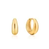 Ania Haie All Jmj & Branded Fashion Jewellery | Yellow Gold Plate Luxe Huggie Hoop's