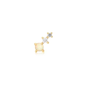 Ania Haie All Jmj & Branded Fashion Jewellery | Yellow Gold Plated Kyoto Opal & CZ Single Stud