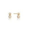 Ania Haie All Jmj & Branded Fashion Jewellery | Yellow Gold Plated Gold Orb CZ Stud Earring