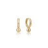 Ania Haie All Jmj & Branded Fashion Jewellery | Yellow Gold Plated Gold Orb Drop Hoop's