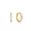 Ania Haie All Jmj & Branded Fashion Jewellery | Yellow Gold Plate Emblem Huggie CZ Hoop's