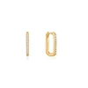 Ania Haie All Jmj & Branded Fashion Jewellery | Yellow Gold Plate Glam Oval CZ Hoop's