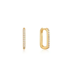Ania Haie All Jmj & Branded Fashion Jewellery | Yellow Gold Plate Glam Oval CZ Hoop's