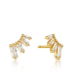 Ania Haie All Jmj & Branded Fashion Jewellery | Yellow Gold Plate Glow Bar Stud Earring's