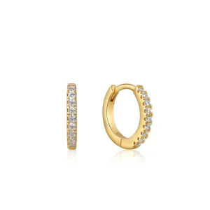 Ania Haie All Jmj & Branded Fashion Jewellery | Yellow Gold Plated Round Huggie CZ Hoop's