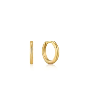 Ania Haie All Jmj & Branded Fashion Jewellery | Yellow Gold Plate Smooth Mini Huggie Hoop's
