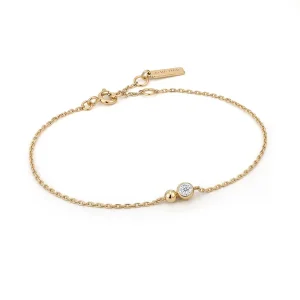 Ania Haie All Jmj & Branded Fashion Jewellery | Yellow Gold Plated Orb & CZ Bracelet