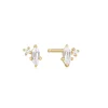 Ania Haie All Jmj & Branded Fashion Jewellery | Yellow Gold Plated Sparkle Emblem Stud CZ Earring's