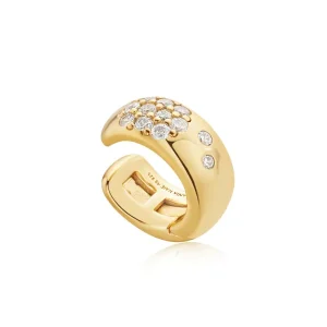 Ania Haie All Jmj & Branded Fashion Jewellery | Yellow Gold Plated Sparkle CZ Ear Cuff