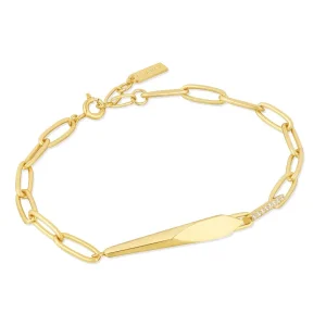 Ania Haie All Jmj & Branded Fashion Jewellery | Yellow Gold Plate Geometric CZ Link Spike Bracelet
