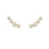 Ania Haie All Jmj & Branded Fashion Jewellery | Yellow Gold Plate Round CZ Sparkle Climber Studs