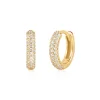 Ania Haie All Jmj & Branded Fashion Jewellery | Yellow Gold Plate CZ Pavé Huggie Hoops