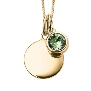 Jack Murphy Jewellers Jmj Birthstone Jewellery | August Yellow Gold Plate Crystal Birthstone Personalising Necklace