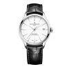 Baume & Mercier Mens Baume Et Mercier Watches | 40mm Auto Baumatic Clifton White & Date Dial Leather Watch
